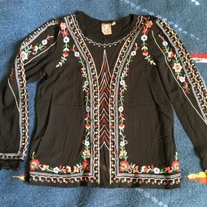 Anthropologie Embroidered Blouse